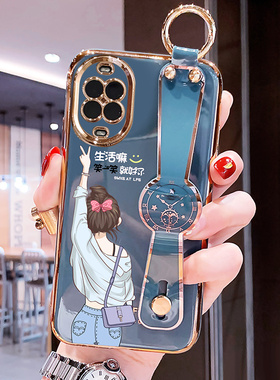 适用于华为nova14手机壳新款nova14pro生活嘛腕带款保护套nova13电镀硅胶防摔nova12pro女新款