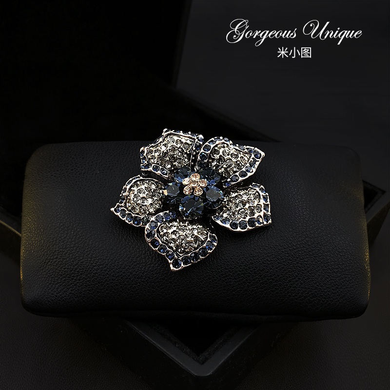 暗闪内敛复古花朵胸针内敛胸针