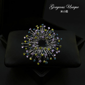 胸花优雅奢华别针配饰 复古暗闪烟花绽放胸针 精致高档时尚 2013