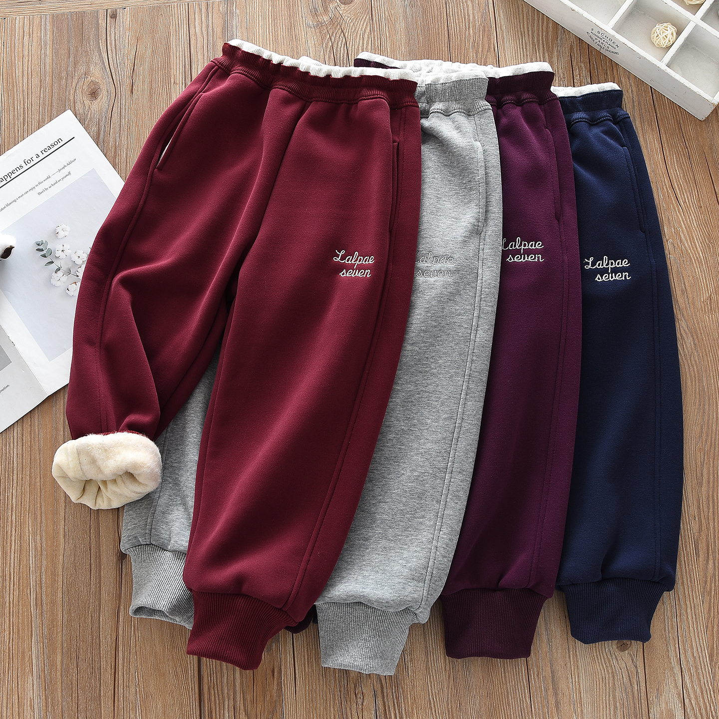 男女童加绒加厚双层裤子