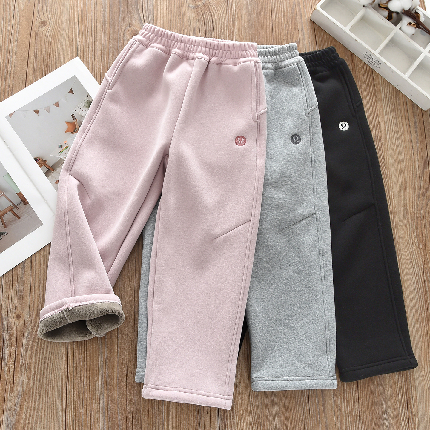 女童冬款撸猫绒运动裤卫裤