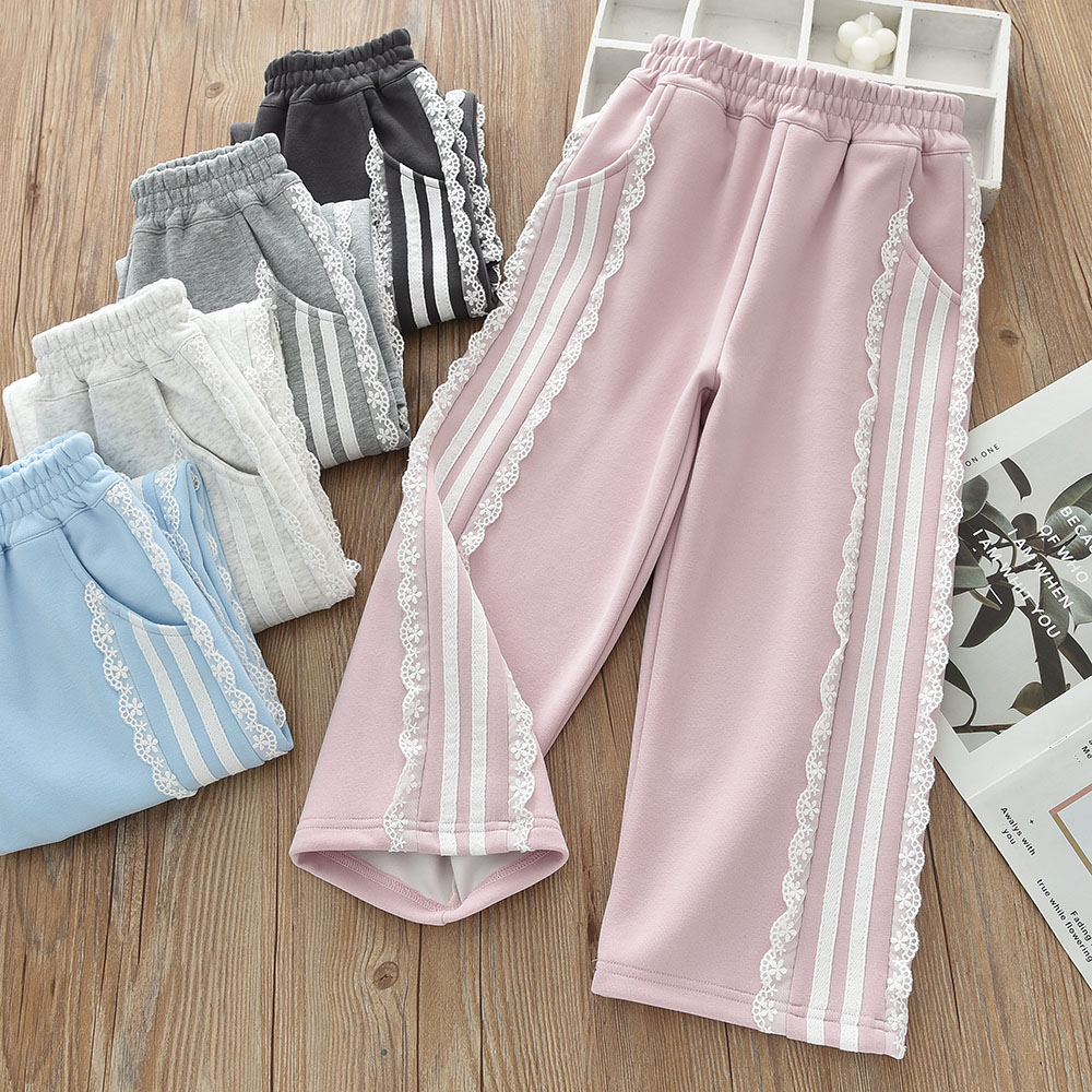 女孩春秋款蕾丝花边公主卫裤