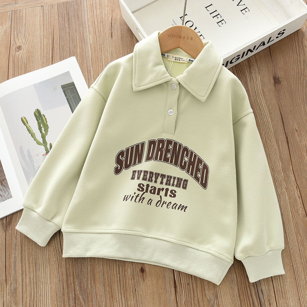洋气童装2025春秋新款儿童女童翻领卫衣 宝宝中大童字母印花上衣,童装/婴儿装/亲子装,卫衣/绒衫,淘宝优惠券,粉丝福利购,淘宝优惠卷