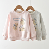 儿童宝宝中大童假两件圆领卡通上衣打底衫 女童卫衣2026春装 童装