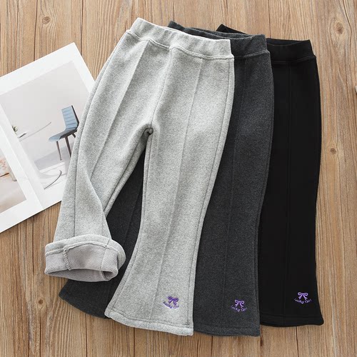 洋气又保暖的女孩加绒喇叭裤