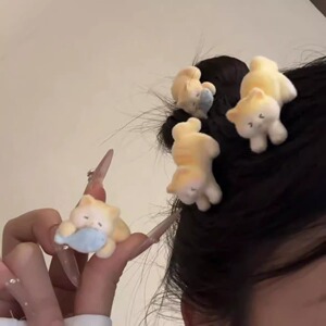 2026新款韩系卡通小猫吃鱼发夹女碎发刘海夹发饰侧边小猫发卡夹子