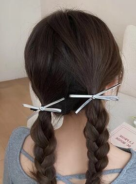 银色蝴蝶结发夹甜酷少女刘海夹发卡边夹额前碎发夹子发饰