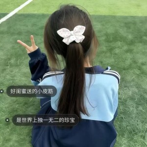 兔耳波点蝴蝶结大肠发圈少女可爱心扎马尾头绳丸子头皮筋发饰2026