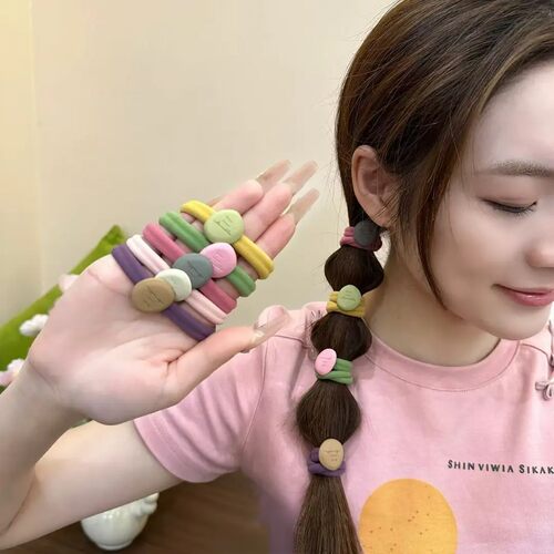 彩色字母发绳发圈加粗橡皮筋女扎头发高弹力耐用头绳发饰2025新款