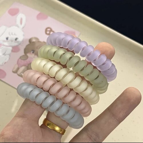 韩系bm色系磨砂电话线发圈皮筋头绳高弹力耐用无痕发绳