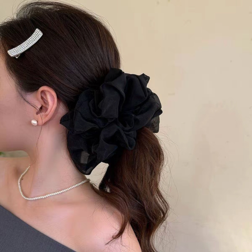 超仙雪纺云朵大肠发圈头绳2026新款高端橡皮筋女扎头发绳优雅头花