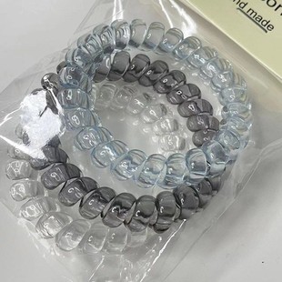 ins透明電話線女小眾發繩高顏值發高級感可愛大彈力皮筋電話圈