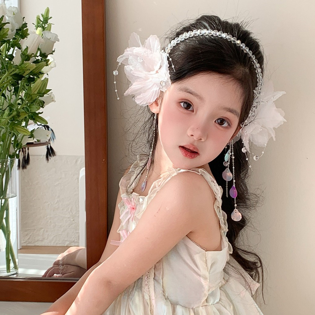 超仙珍珠花瓣水晶流苏发箍女童生日头饰儿童发饰六一儿童节头,童装/婴儿装/亲子装,发饰,淘宝优惠券,粉丝福利购,淘宝优惠卷