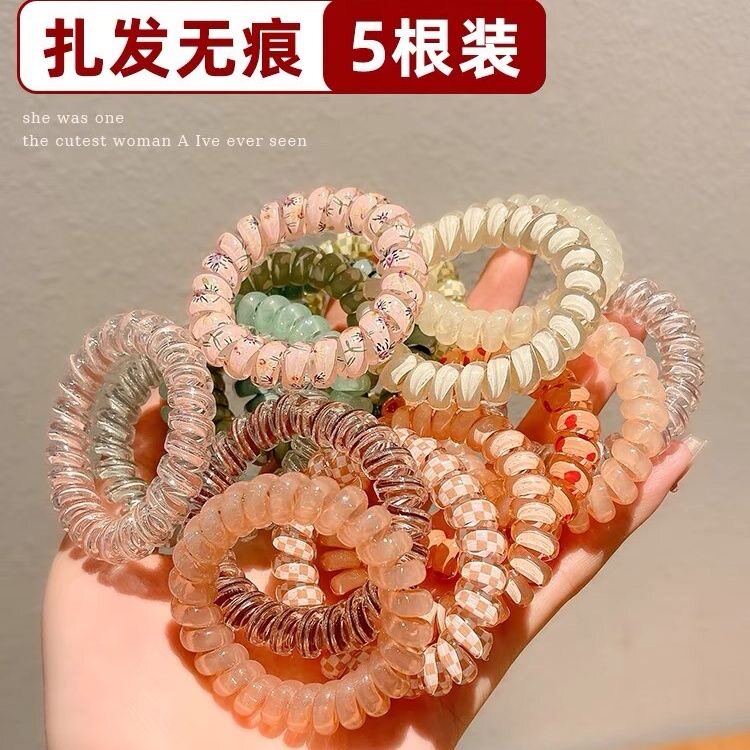 彩色多巴胺头绳渐变色系电话线甜妹发圈发绳扎发皮筋不伤发头饰女