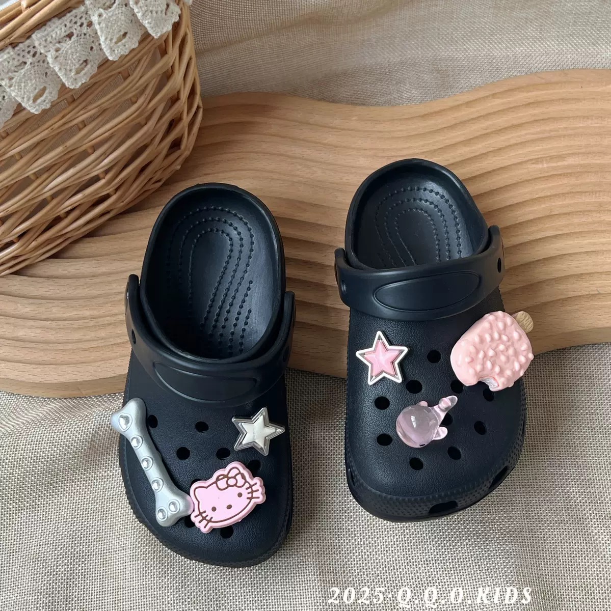 SHE IS EMMA夏新款 儿童韩版时尚洞洞鞋女童软底包头凉拖鞋