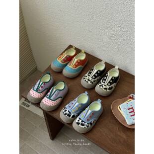 EMMA春夏新款 韩系复古格儿童一脚蹬幼儿园稳步防滑透气 SHE