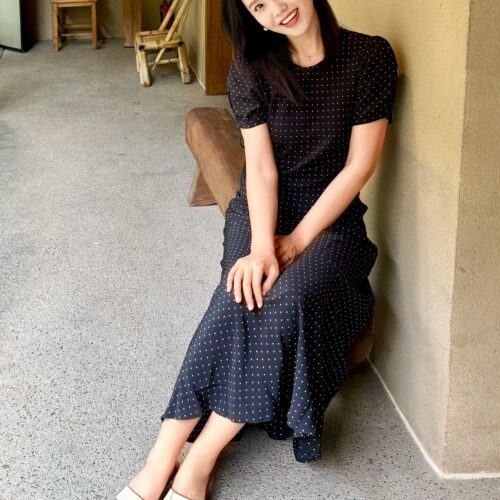 秘密盒子本季神裙 真丝双绉3色印花波点斜裁法式风情短袖连衣裙