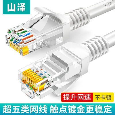 山泽超五类网线高速8芯家用