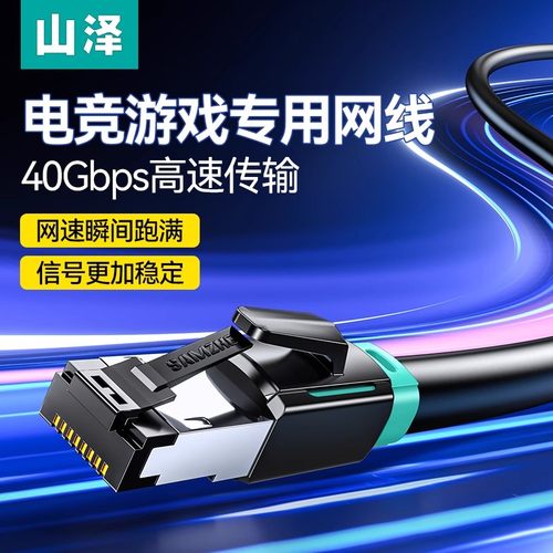 山泽八类网线万兆网络连接线游戏工程家用千兆纯铜8芯双绞8类