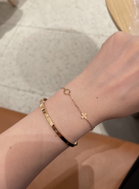 一见钟情的时尚手链ins风老花18k玫瑰金仙女手链温柔可爱清新甜美