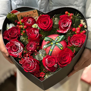 小时达鲜花同城配送朋友鲜花水果礼盒苹果生日礼物