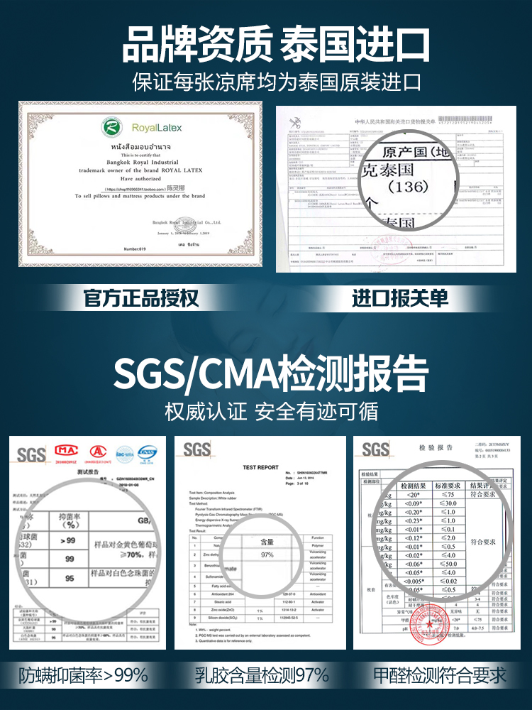 泰国皇家乳胶凉席三件套冰丝席子可水洗床垫1.35橡胶床笠床单天然