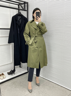 LYNN STUDIO韩国原单外贸女士风衣长款韩版外套大衣春季新款062