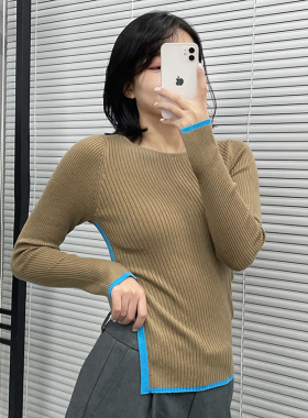 CHIOSTUDIOS韩国原单外贸 女款露肚 4色毛衣针织衫打底衫089