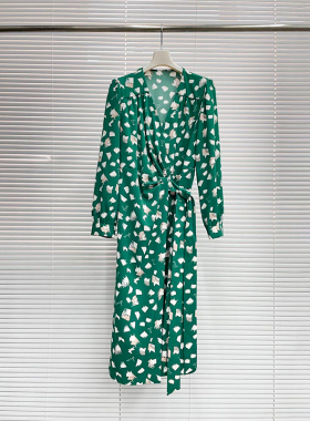 FDS172 女士雪纺连衣裙 修身 雪纺面料 自然环保几何印花  OL通勤