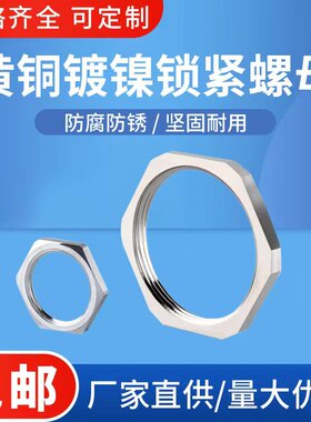 M/PG系列黄铜镀镍金属六角螺母锁母夹紧螺纹锁紧M12M16M18M20M22