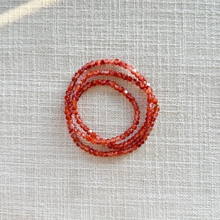 偶遇良人 | 天然南红玛瑙闪亮宝石切割18K真金三圈本命年红手链女