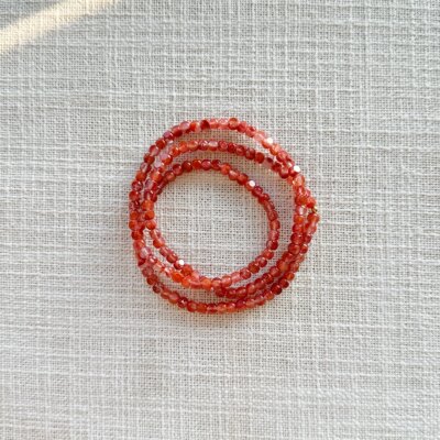 天然南红玛瑙18K黄金女多圈手链