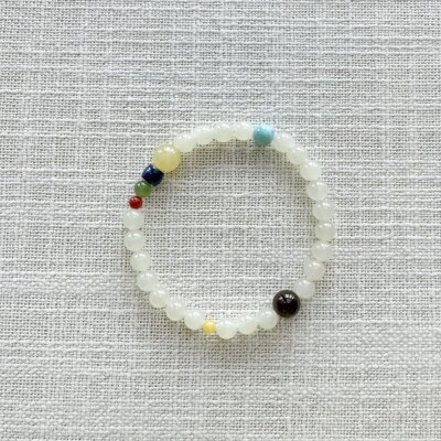 天然和田玉白玉可爱多宝单圈手链