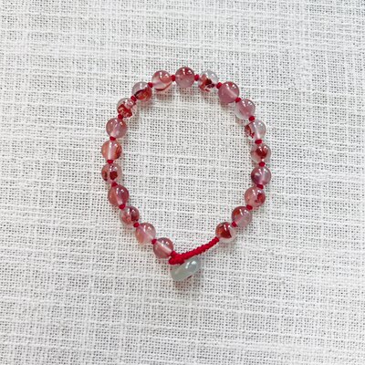 天然南红玛瑙手工编织红绳手链