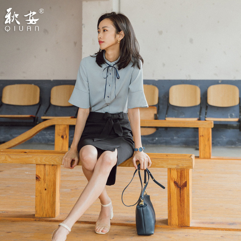 名媛小香风职业套装时尚气质夏天工装女教师衣服工作服女面试正装