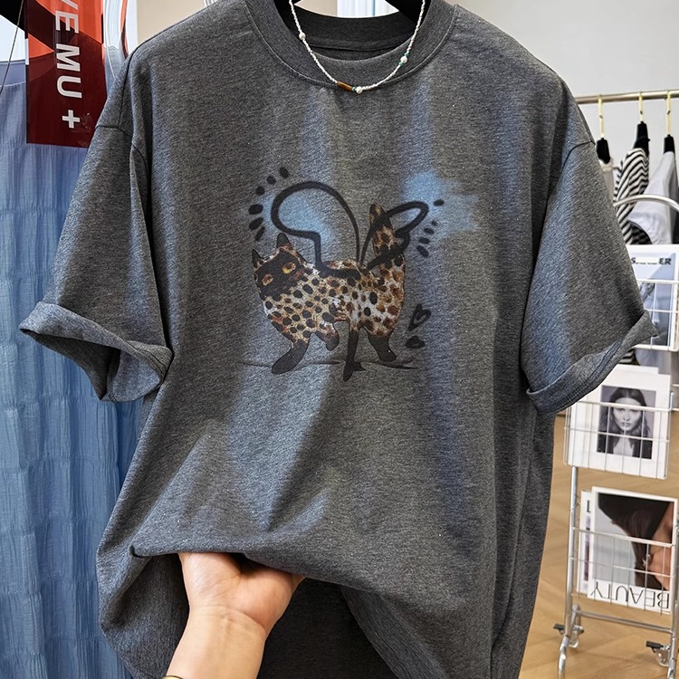 韩系宽松休闲卡通纯棉短袖t恤女夏季半袖打底衫超好看单穿上衣ins