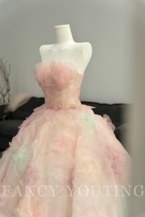 出租正版婷子设计师原创礼服【花蕊】第二代手工花朵礼服婚纱仙气