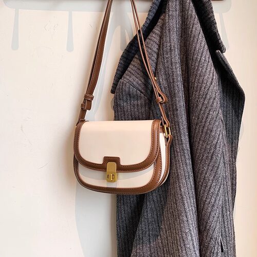 时尚复古单肩斜挎包高级感马鞍包