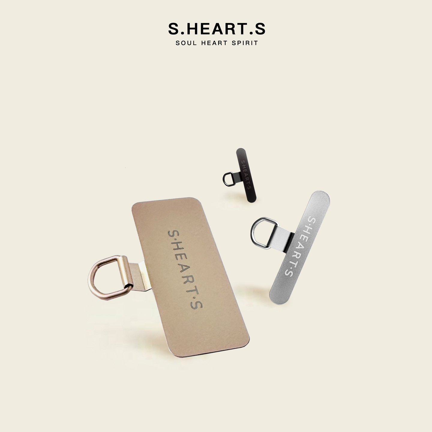 SHEARTS超薄金属手机夹片不锈钢挂绳挂钩连接垫片斜挎链固定贴片