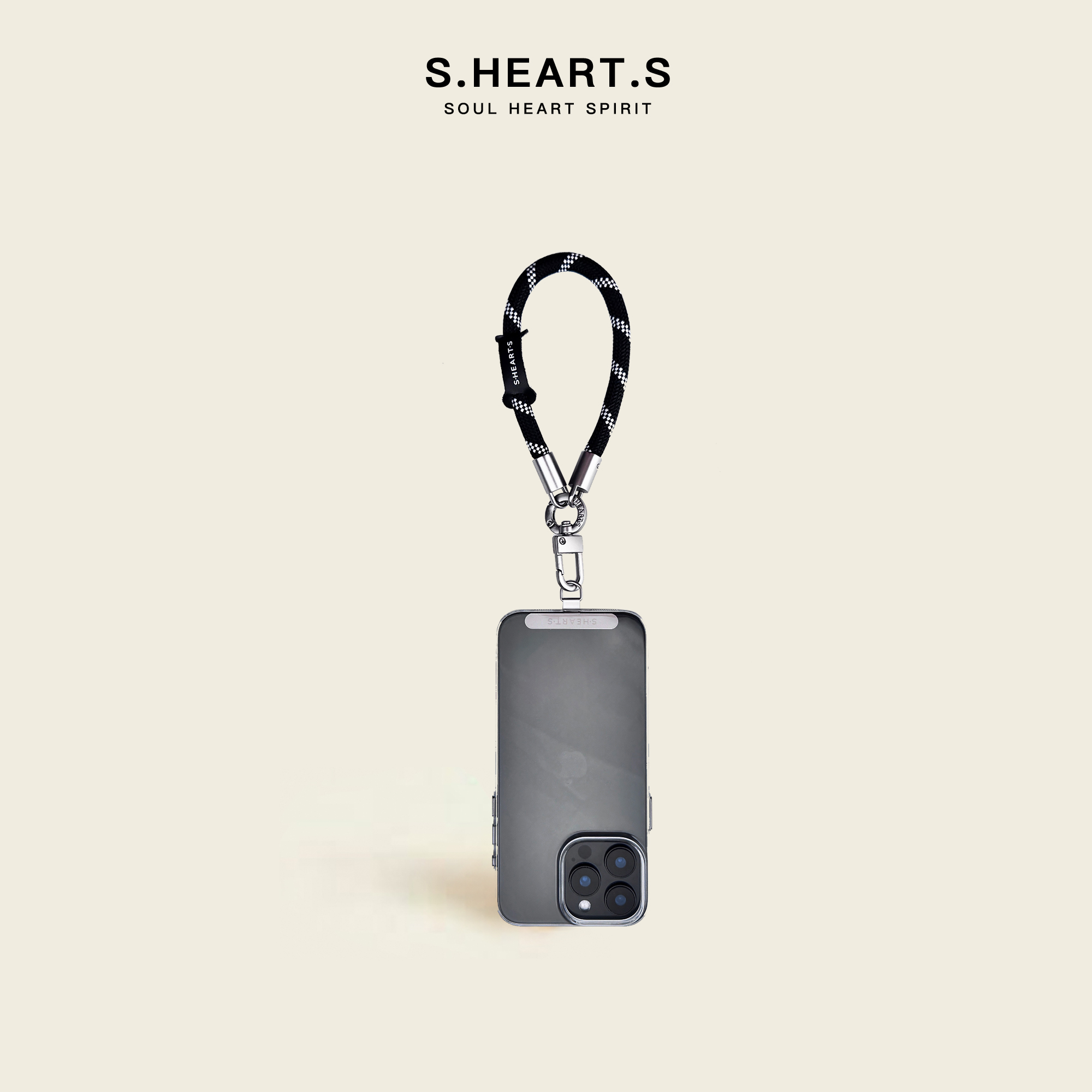SHEARTS手提短款8mm手机挂绳手腕吊绳钥匙扣相机链百搭防丢带夹片