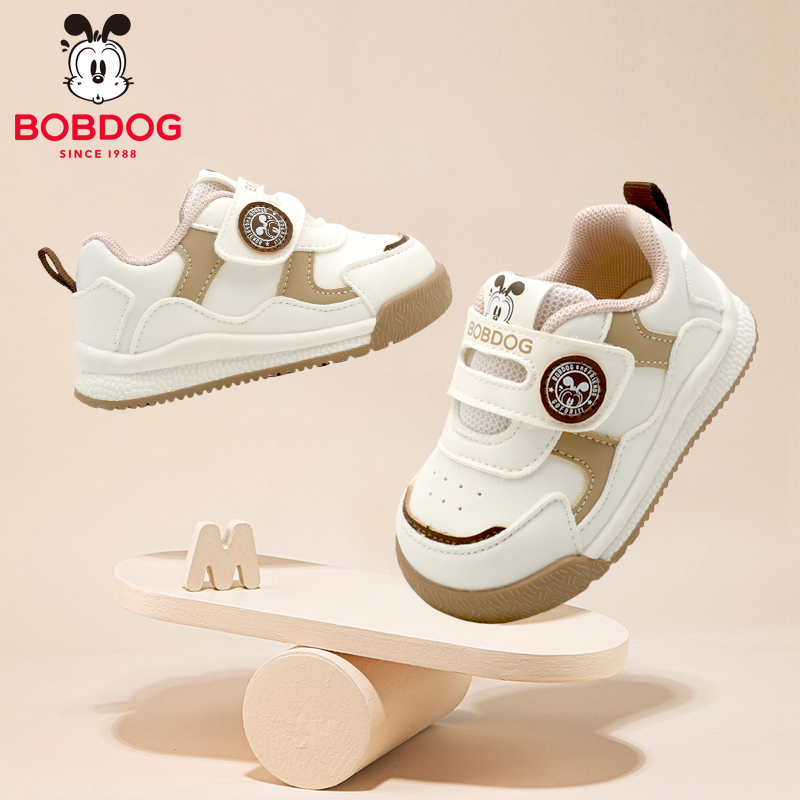 巴布豆学步鞋2025秋季新款婴幼儿防滑皮单鞋童鞋男女宝宝运动鞋子