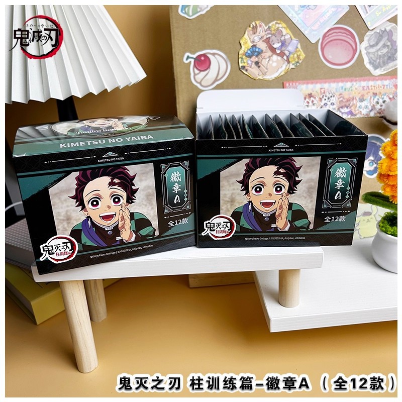 正版 鬼灭之刃徽章柱训练篇-徽章A/B端吧唧章盲抽马口铁