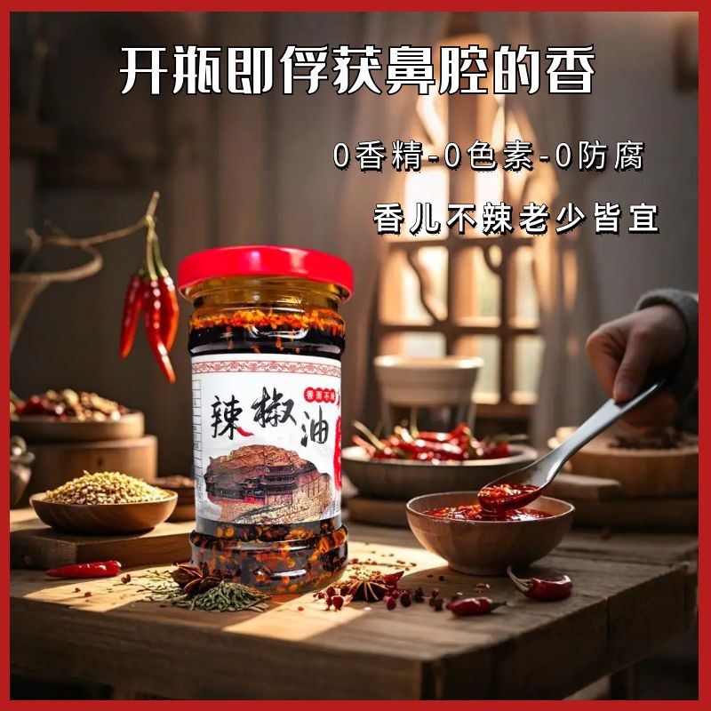 泥土大黑辣椒油瓶装山西大同