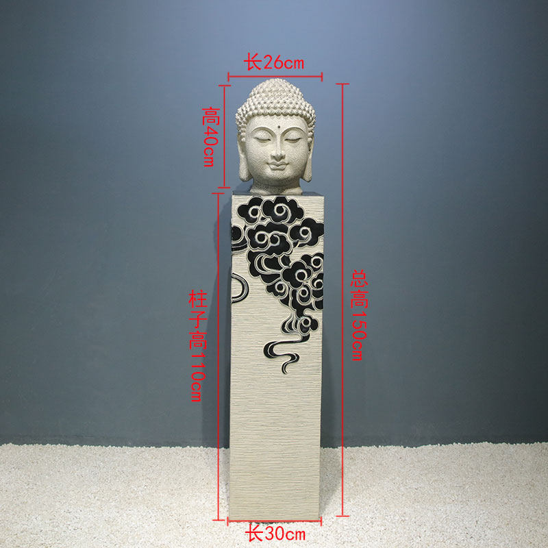 复古禅意大号佛头佛首佛像佛系装饰品玄关走廊客厅酒柜文艺摆件i.