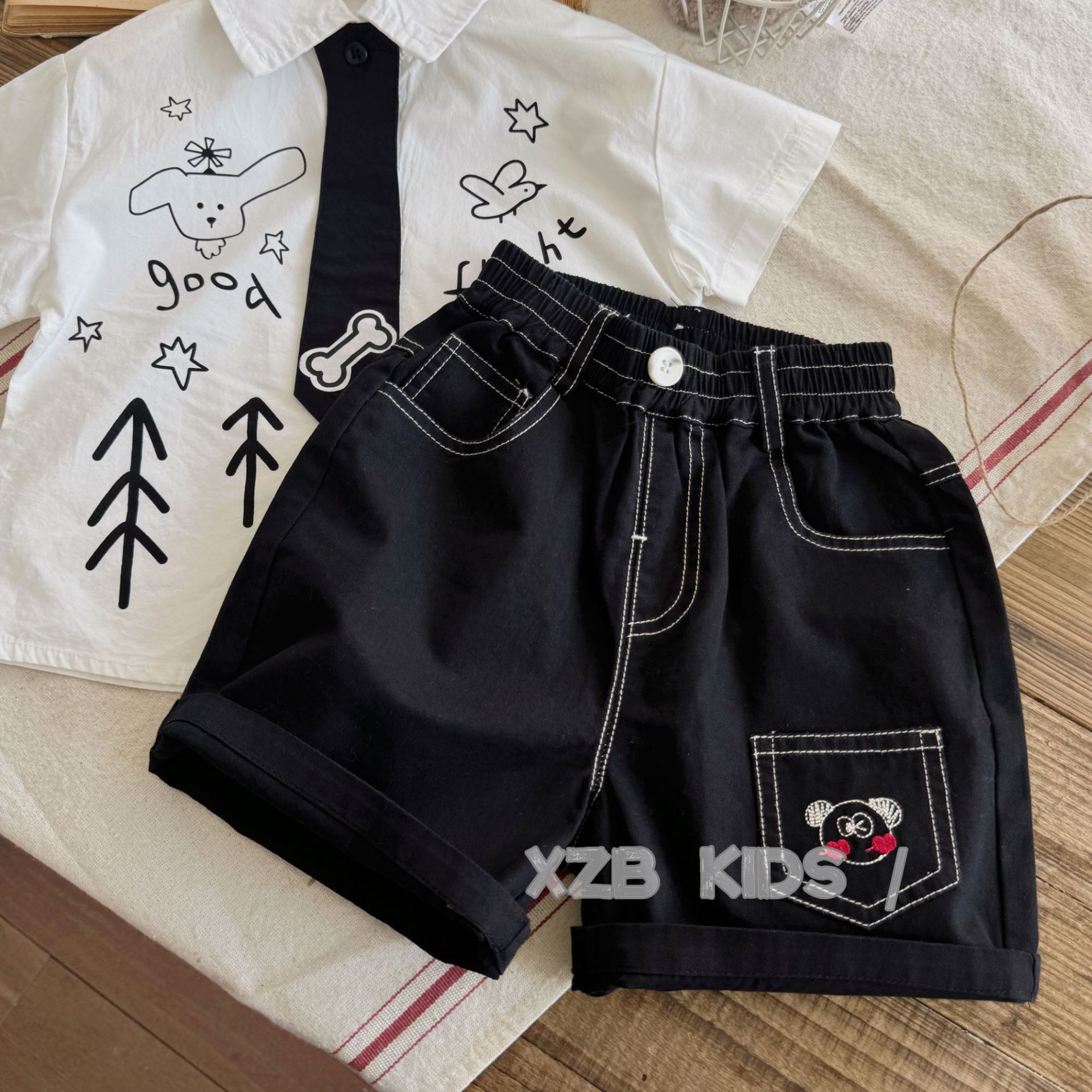 2025儿童短裤夏季薄款男童印花牛仔短裤宝宝百搭裤子女童休闲裤