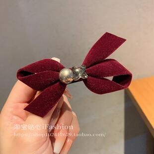 蝴蝶结发夹前额侧边刘海夹高级感公主头女2024韩国新款耳后发卡夹