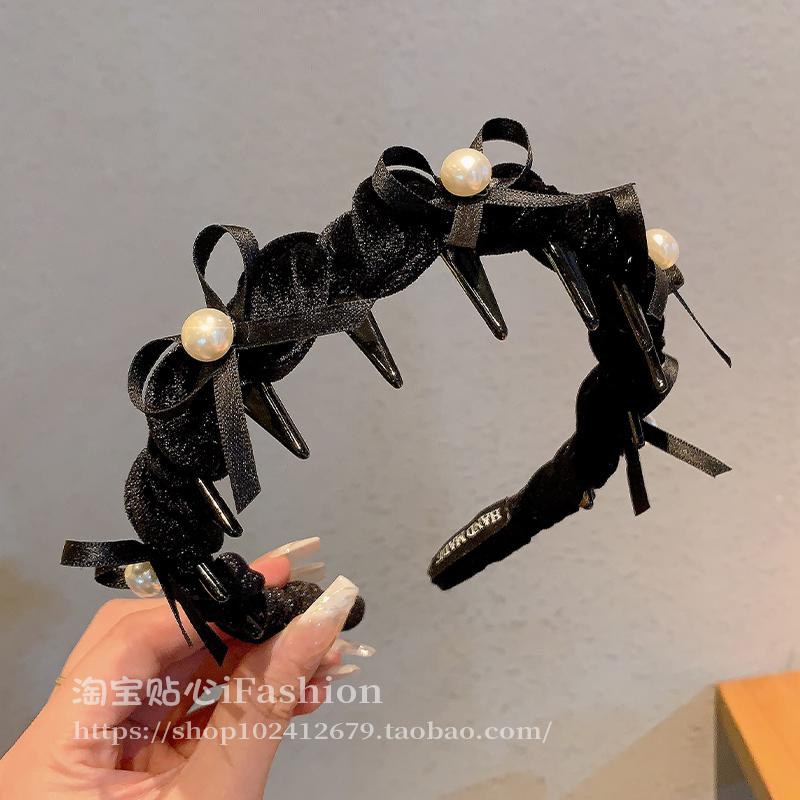 月销3万件的时尚蝴蝶结珍珠发箍