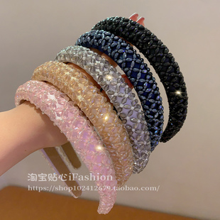 洗脸发带优雅头饰 复古发卡简约时尚 气质轻奢水晶发箍女款 压发法式