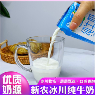 新疆新农冰川纯牛奶托木尔苏牧场全脂整箱袋装儿童营养早餐牛奶