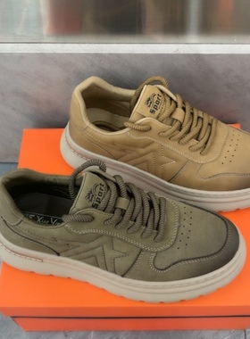 意红2025新男鞋低帮透气工装鞋轻便厚底板鞋男百搭圆头皮鞋28159